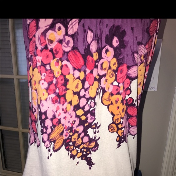 AMERICAN EAGLE PURPLE FLORAL TIE WAIST TANK TOP XS - Picture 2 of 5